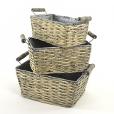 Set of 3 Willow & Zinc Planters